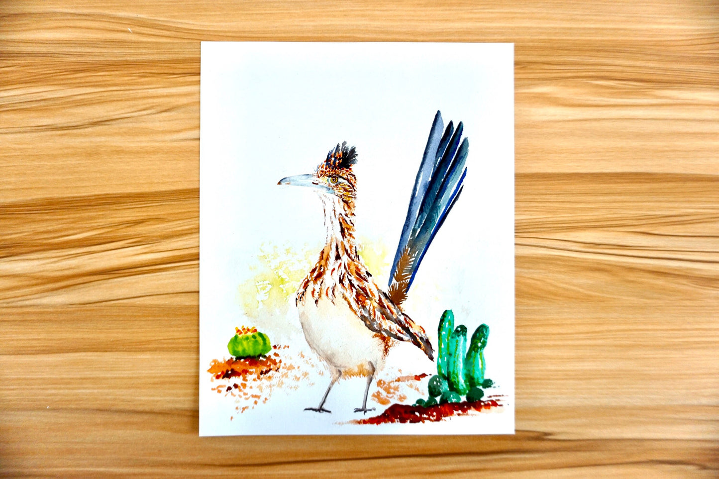 Roadrunner Bird Print, vertical, 11x14