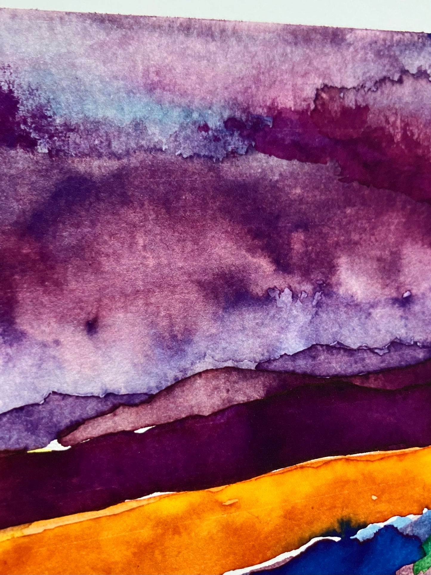Purple mountains, blank card