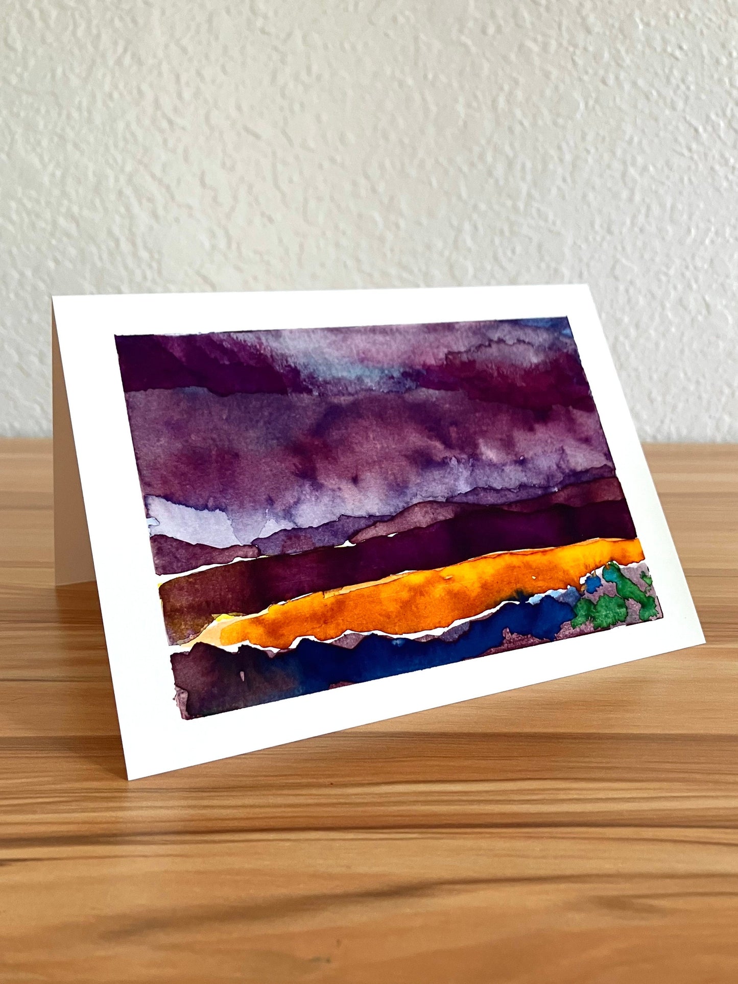 Purple mountains, blank card