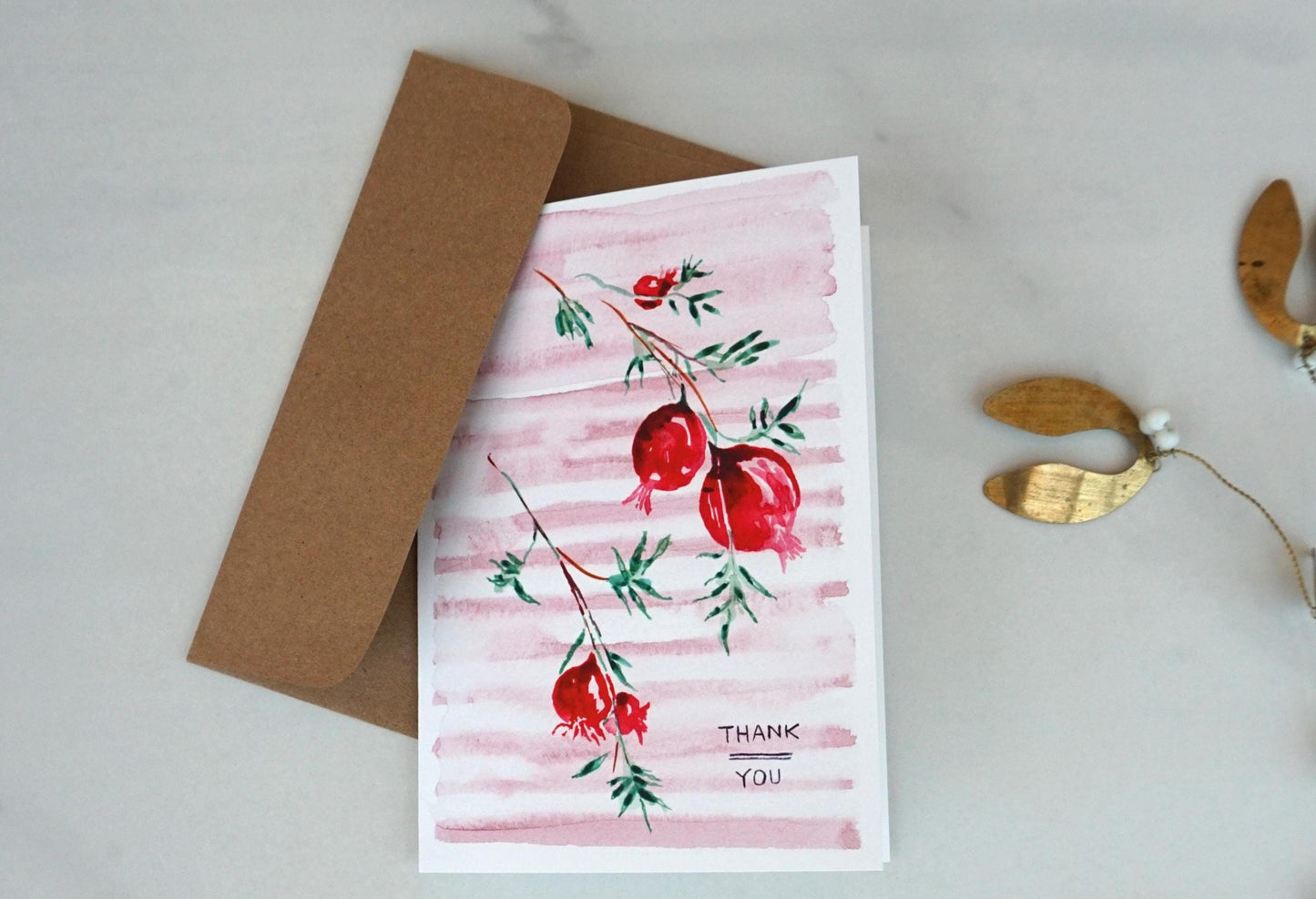 Pomegranate "Thank You" card