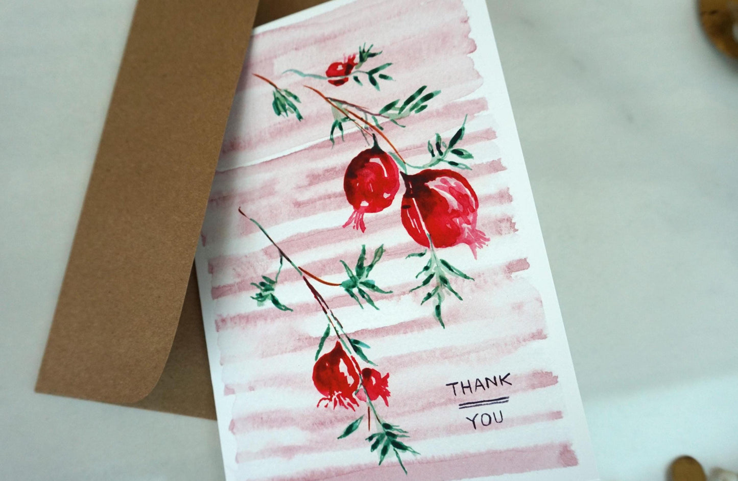 Pomegranate "Thank You" card