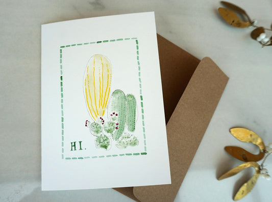 Cactus "Hi" Card, A7