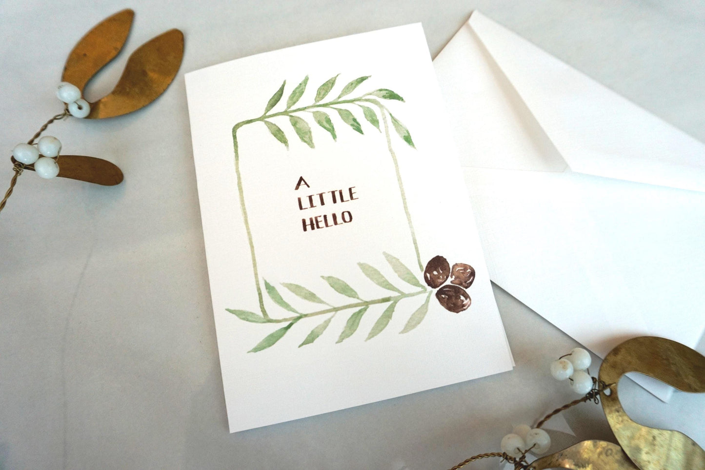 Pecan "A Little Hello" mini card