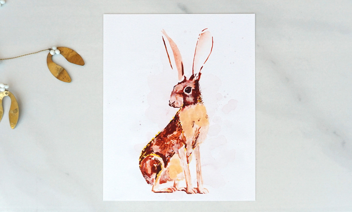 Desert jack rabbit art print, 8x10