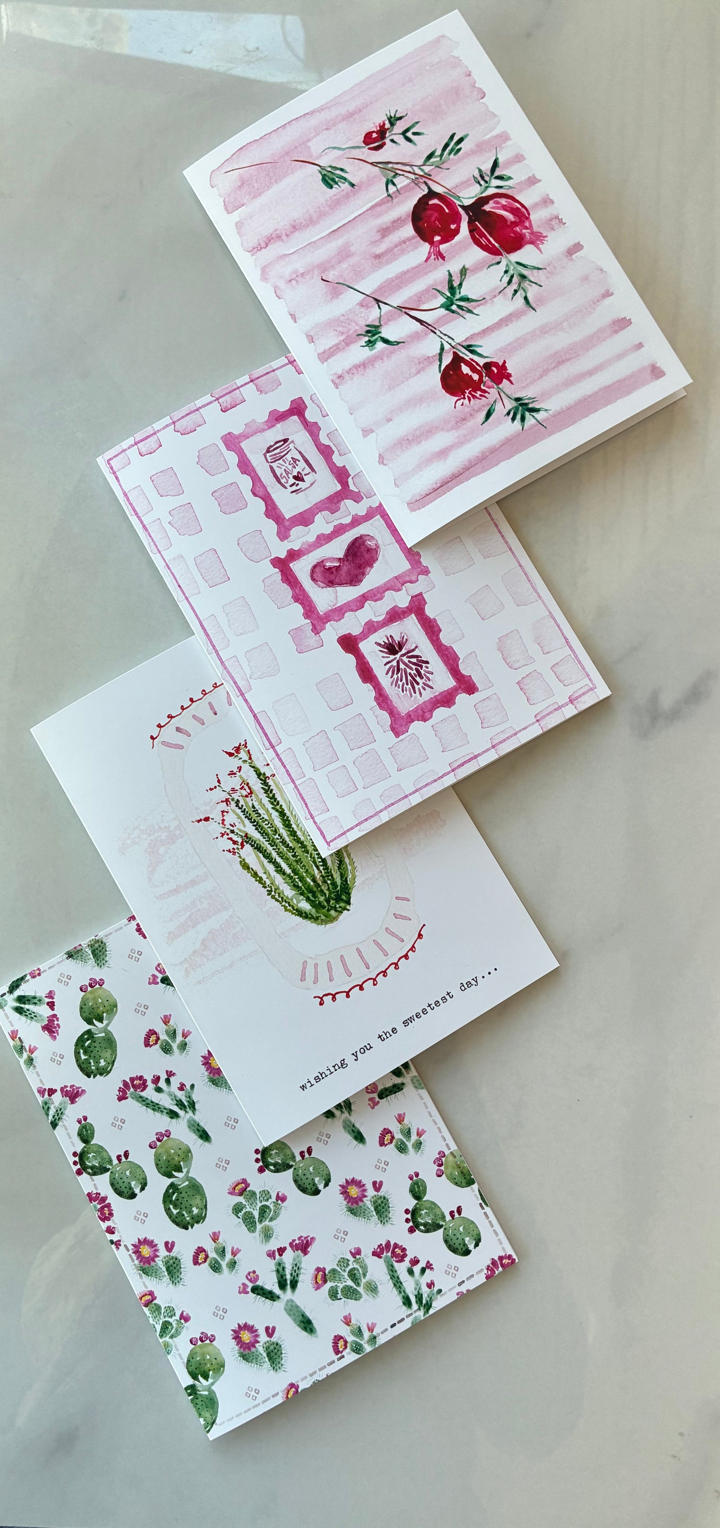 Cacti Blooms Card, A7