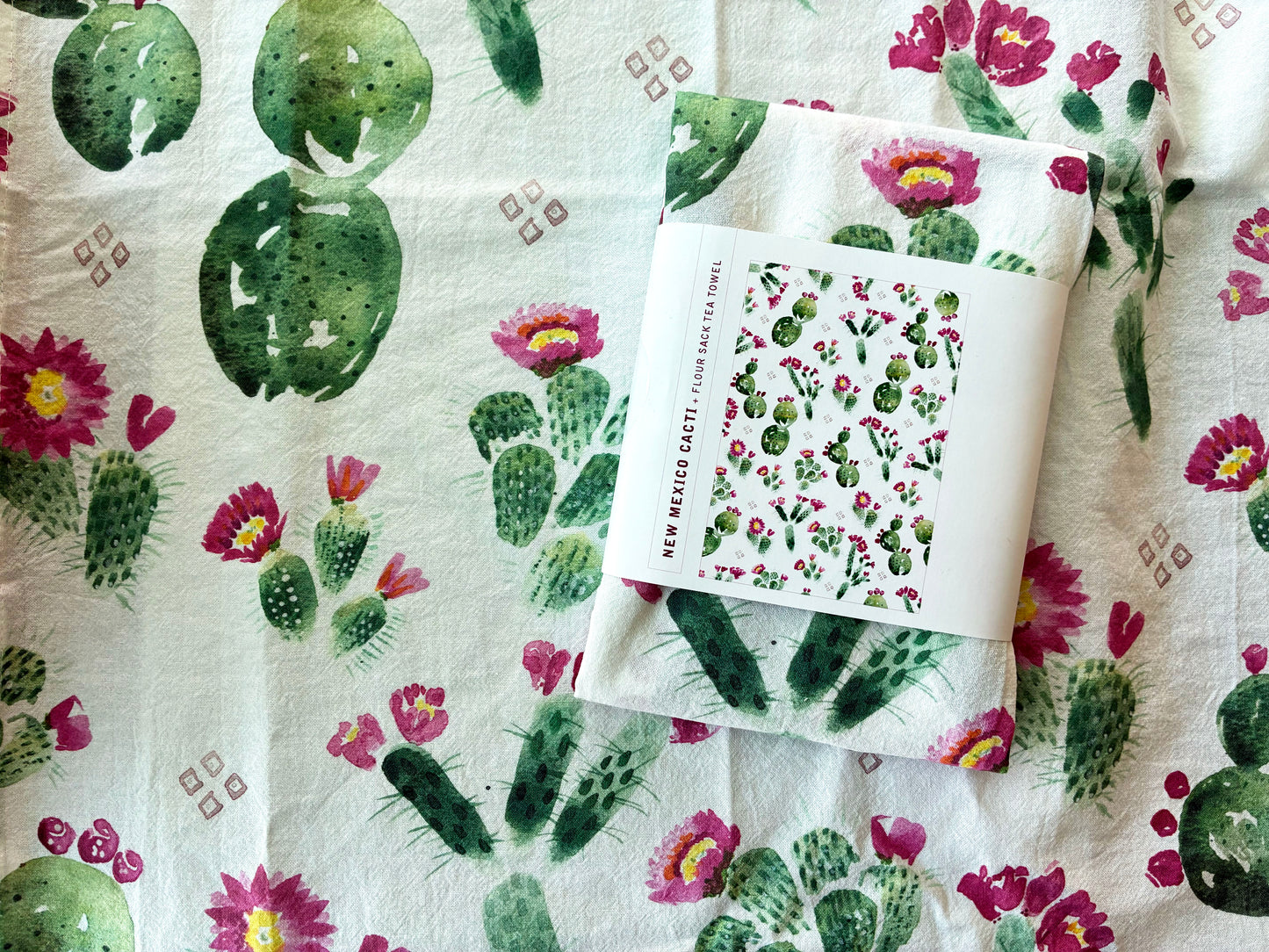 Native New Mexico Cacti Blooms Flour Sack Towel