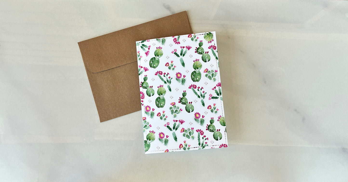 Cacti Blooms Card, A7