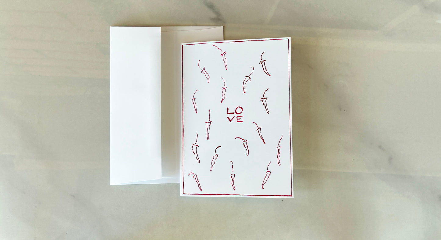 Red Chile "LOVE" Card, A7