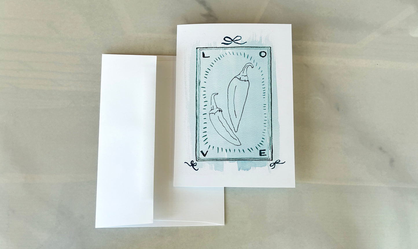 Monochromatic Chile Love Card, A7