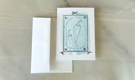 Monochromatic Chile Love Card, A7