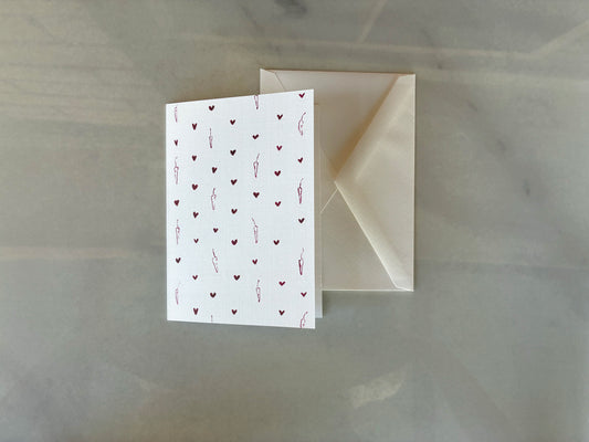 Red Chiles + Hearts "LOVE" Card, A1