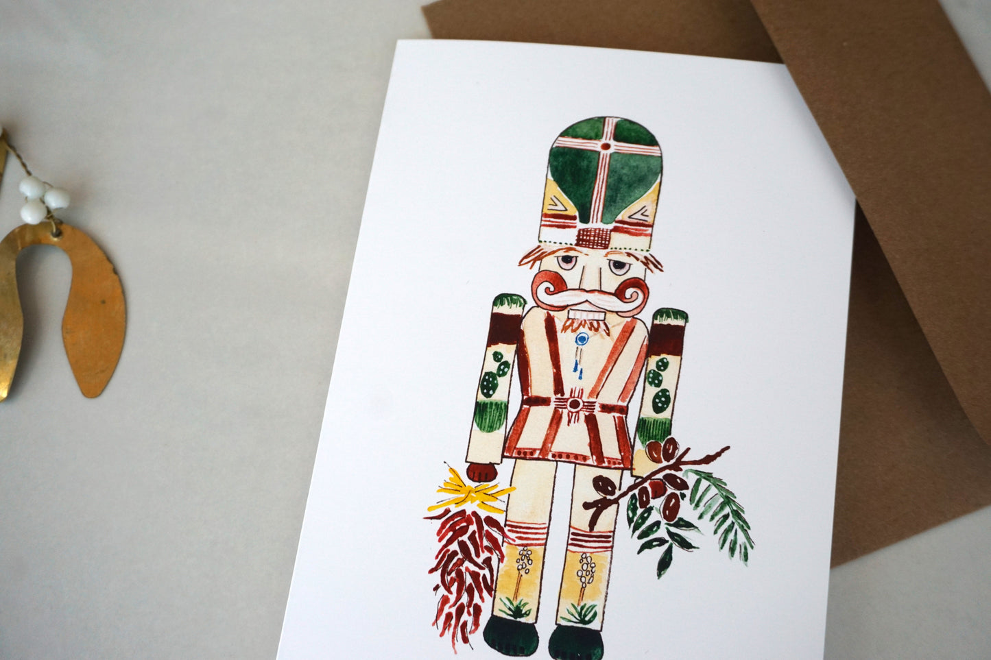 New Mexico nutcracker, blank Christmas card