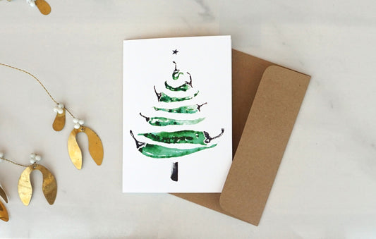 Chile trees, blank Christmas card