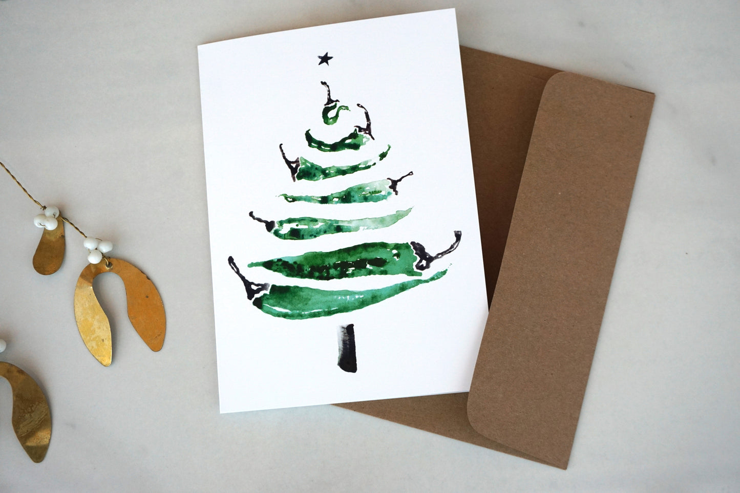 Chile Tree Christmas Card, A7