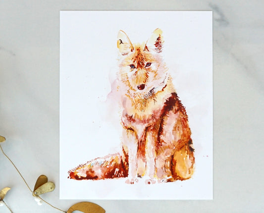 Coyote art print, 8x10