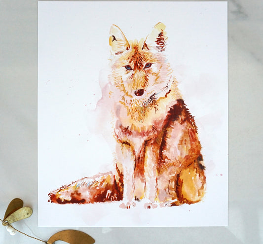 Coyote art print, 8x10