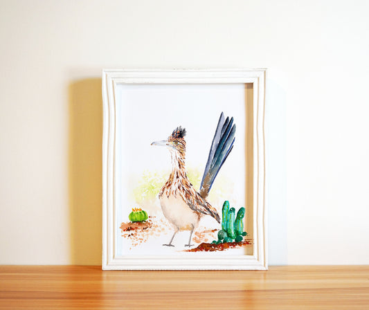Roadrunner Bird Print, vertical, 11x14