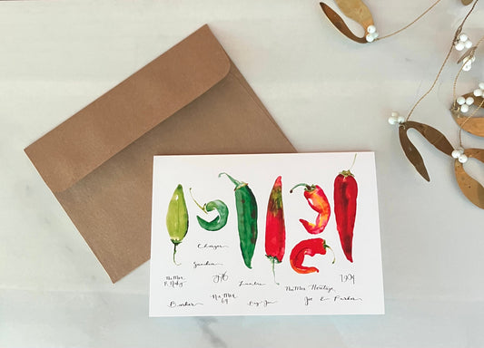 Chile Varieties, blank card