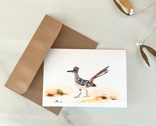 Roadrunner, blank card, horizontal