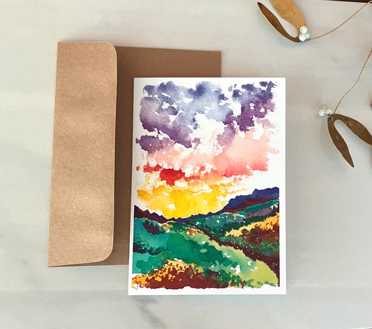 Mountain landscape, blank card