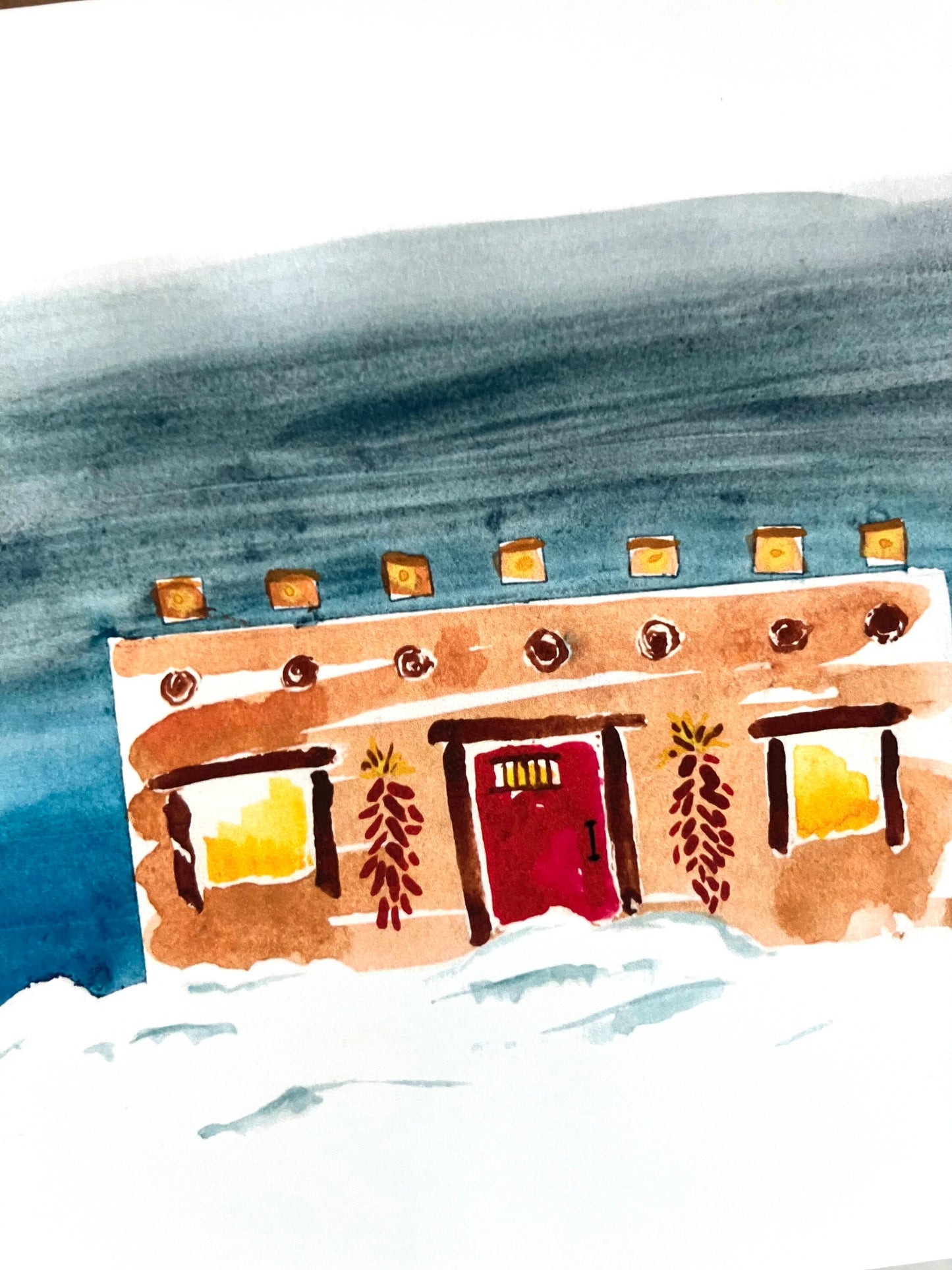 Snowy Adobe Card, A7