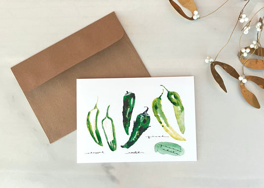 Green chile, blank card