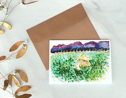 Chile field, blank card