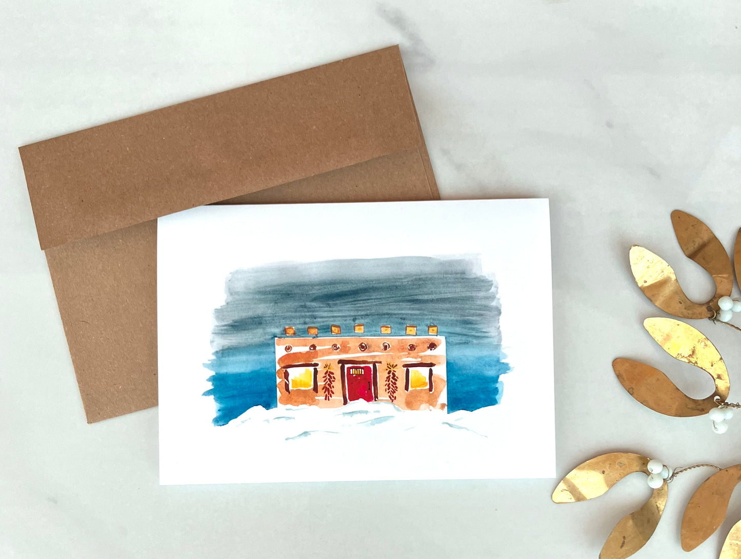 Snowy Adobe Card, A7