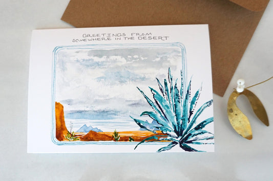Southwest "Greetings from somewhere in the desert" card