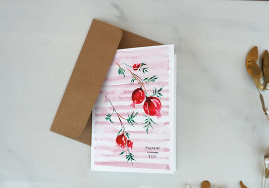 Pomegranate "Thank You" card