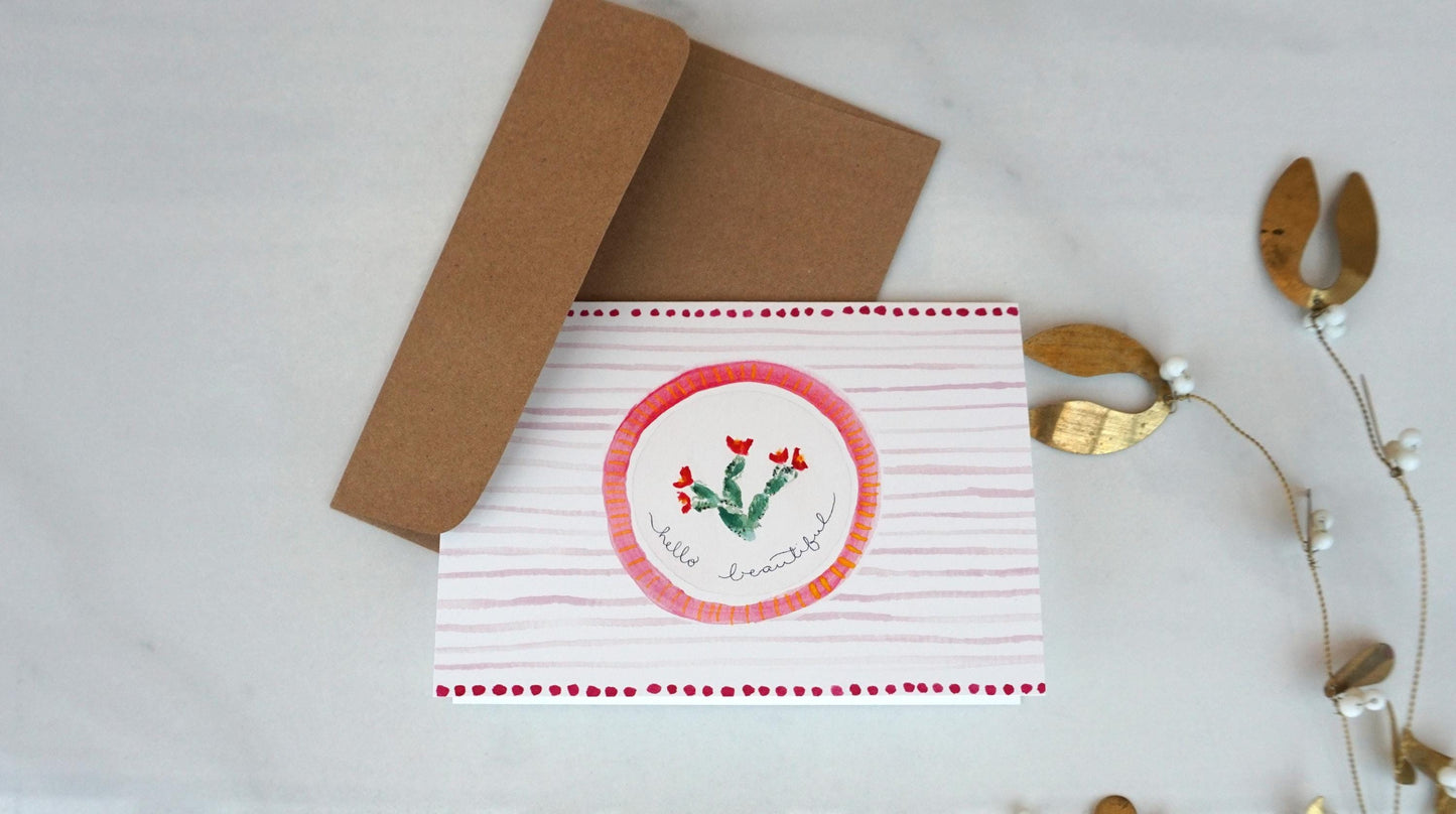 Cactus "Hello Beautiful" Card, A7