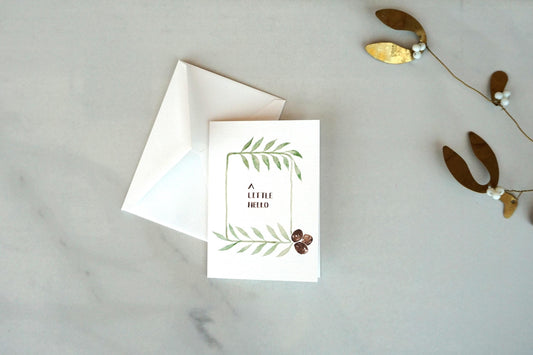 Pecan "A Little Hello" mini card