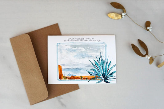 Southwest "Greetings from somewhere in the desert" card